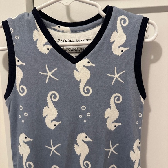 Zippy Jamz Sleeveless Romper With Blue Ocean Design Size 18-24 Months Toddler - Picture 4 of 8